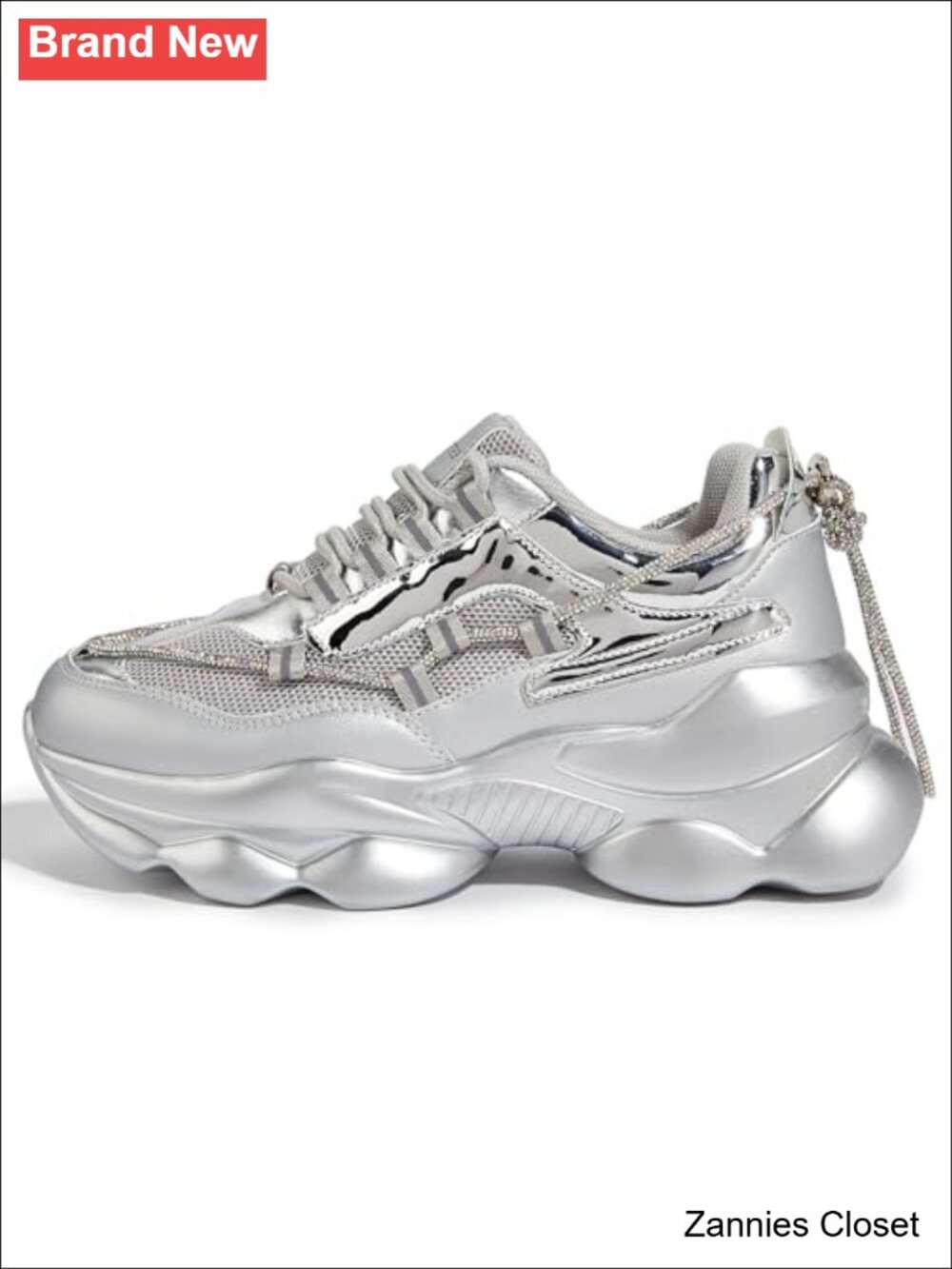 ✨ LUCKY STEP Women's Chunky Sneakers Rhinestone Rope Platform Walking Shoes
